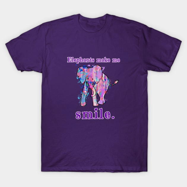 Elephants Make Me Smile T-Shirt by Scarebaby